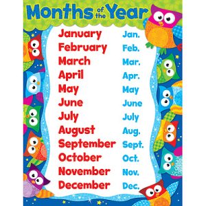 Months of the Year Owl-Stars!